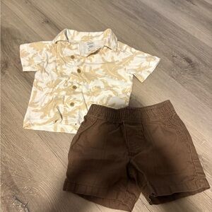 Carter's Beige and Brown Kids Matching Set